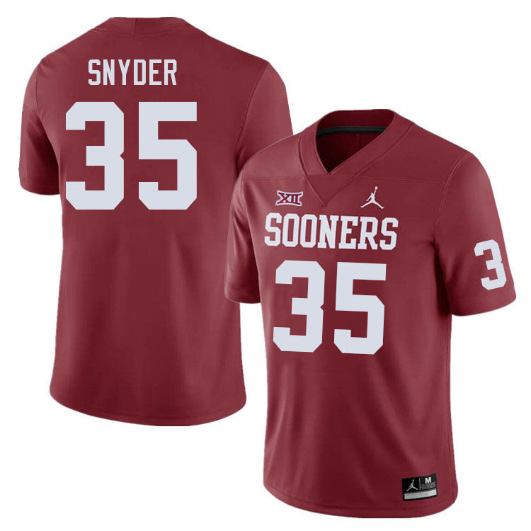 Oklahoma Sooners #35 Jakeb Snyder College Football Jerseys Stitched Sale-Crimson